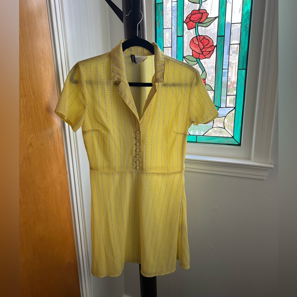 Yellow Button Down Mini Dress by Divided